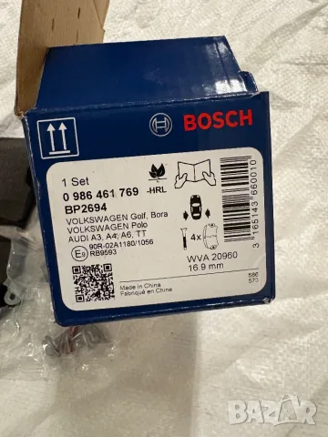 BOSCH Комплект спирачно феродо, дискови спирачки,Голф 4,Пасат 4,Поло ,Бора, снимка 3 - Части - 55341824