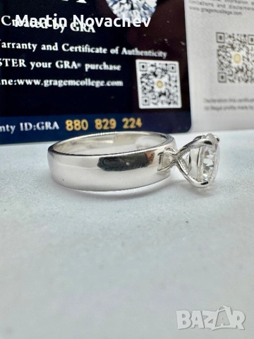 Сребърен пръстен с мойсанит (Диамант) 2 карата, снимка 6 - Пръстени - 54091874