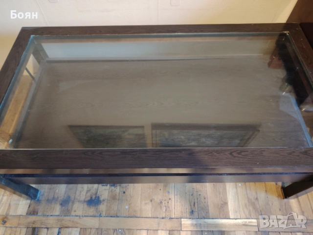 Дървена маса със стъкло Канор, червена ябълка, снимка 2 - Маси - 54174438