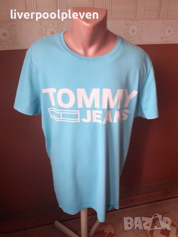 👉Tommy Hilfiger Original XL ефектна, снимка 2 - Тениски - 54648156