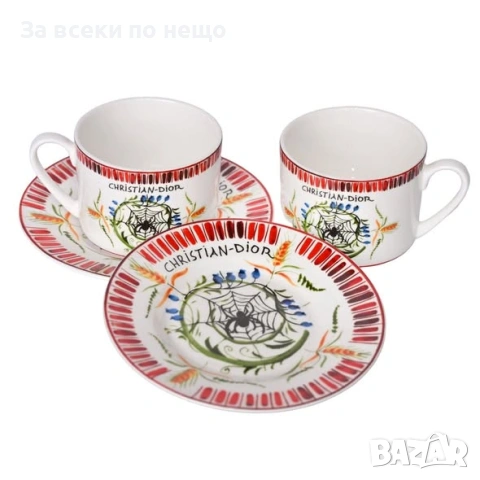 Дизайнерски комплект чаши с чинийки – арт колекция Код P2540