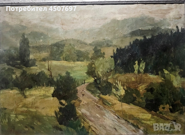Картина пейзаж от Ангел Атанасов (1921-1999), снимка 3 - Антикварни и старинни предмети - 54681802