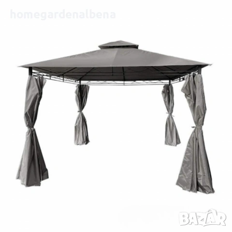 Сгъваема Градинска Шатра MUHLER 3x3м | Подсилена Конструкция | Сива, снимка 4 - Градински мебели, декорация  - 54208930