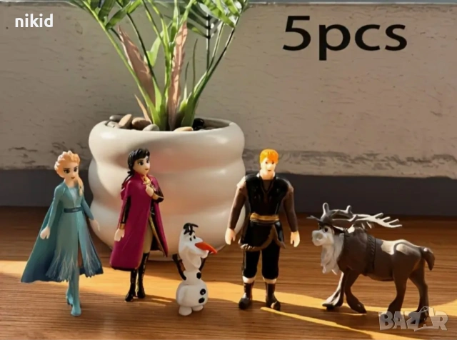 5 бр PVC фигурки от Замръзналото кралство Frozen Елза Анна Свен за игра и украса торта