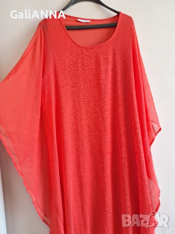 СТРАХОТНА ОРАНЖЕВА РОКЛЯ 2XL-4XL, снимка 7 - Рокли - 54813881