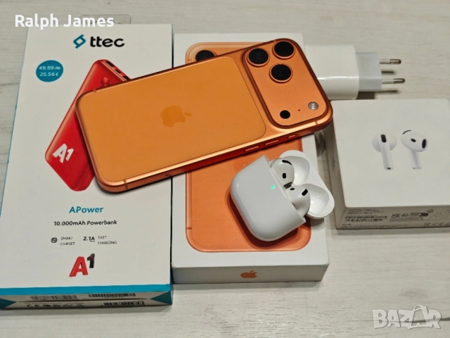 Като нов iPhone 17 Pro Max 256 GB.Гаранция+Airpods 4 