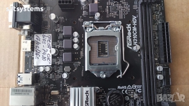 Дънна платка ASRock H310CM-HDV Socket LGA1151, снимка 7 - Дънни платки - 54962226