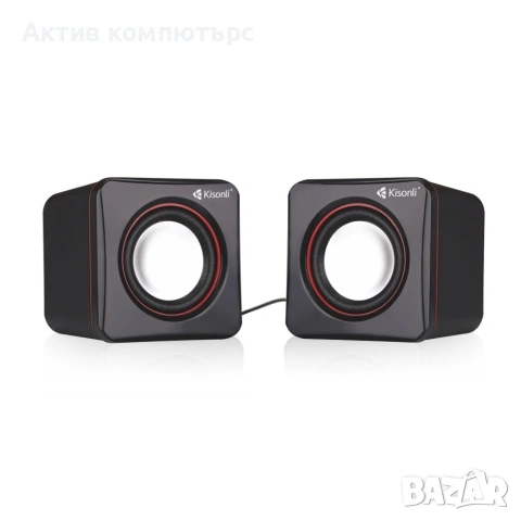 Тонколони Kisonli V400, 3Wx2, USB, Черни