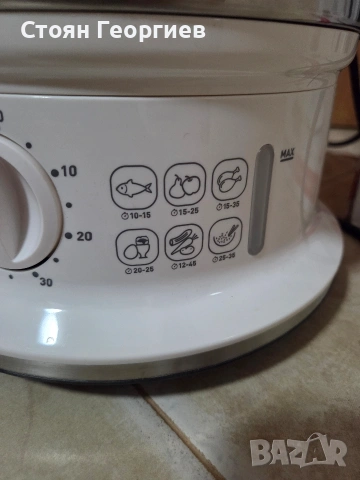 Уред за готвене на пара Tefal - VC145130, 900W 6литра, 2 зони, бял, снимка 3 - Мултикукъри - 55161308