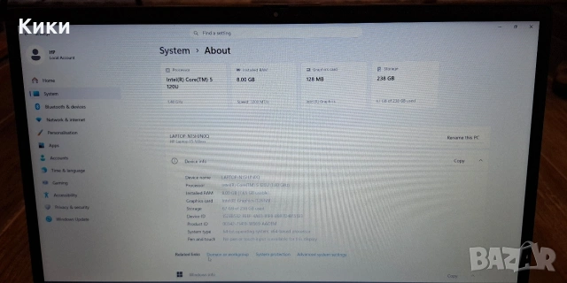 Лаптоп HP 15 | 5 120U 10- Ядрен | 8GB RAM | 256 SSD, снимка 5 - Лаптопи за работа - 54888896
