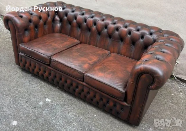 Оригиналне кожени диван Chesterfield Честърфийлд естествена телешка кожа Внос