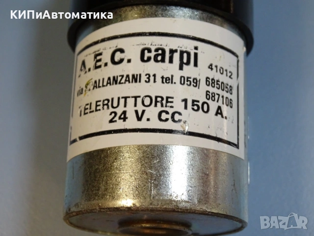 реле силово A.E.C. Carpi Teleruttore 150A 24V Power Relay, снимка 2 - Резервни части за машини - 54412422
