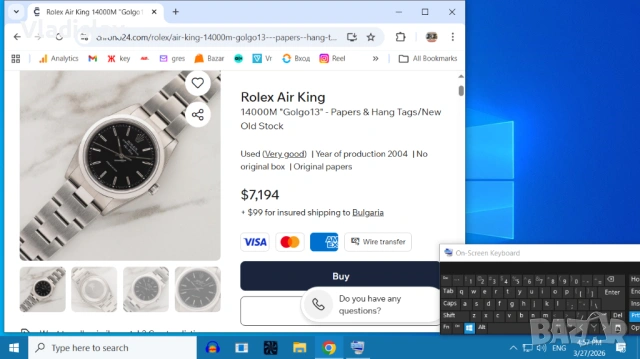 Rolex Air King 14000  Oyster Perpetual   Automatic, снимка 13 - Мъжки - 20855508