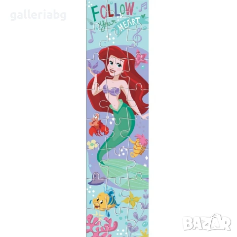 Пъзел 2 в 1 Disney Princess Ариел – 24 части, 48x13 см, с оцветяване на гърба, снимка 3 - Игри и пъзели - 54730334