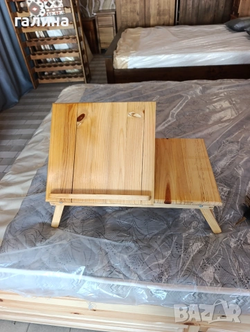 Дървена масичка за легло с регулируе плот с 5 степени, снимка 5 - Други - 54351085