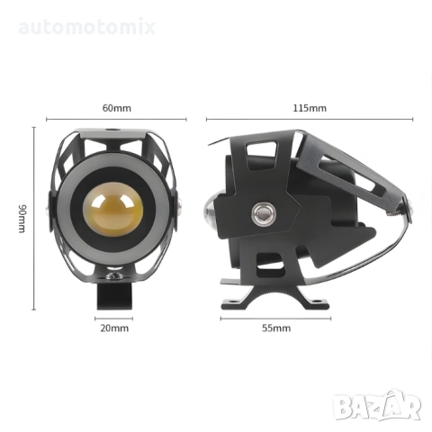 Фар за мотоциклет, С лупа, 1брой, 30W - 721663, снимка 3 - Аксесоари и консумативи - 54275822