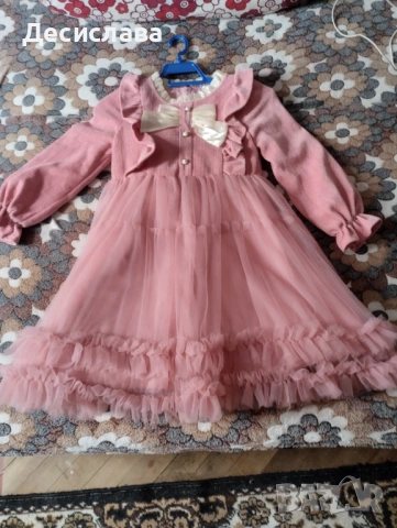 Детска официална розова рокля, снимка 2 - Детски рокли и поли - 54178571