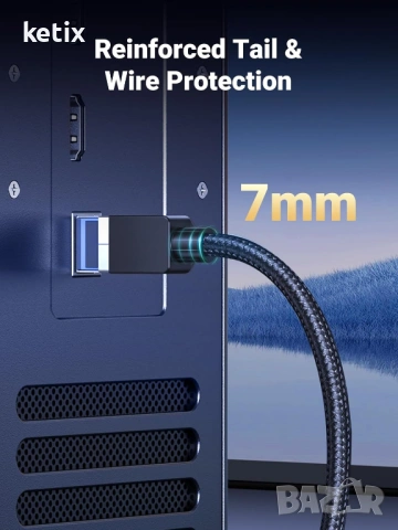 UGREEN Cat 8 LAN кабел 40 Gbps 2000 MHz супер бърз мрежов кабел POE RJ45 Ethernet,10м, снимка 4 - Кабели и адаптери - 54763613