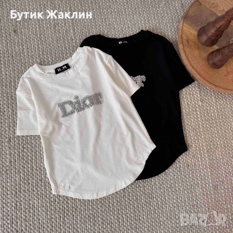Дамска тениска с камъни