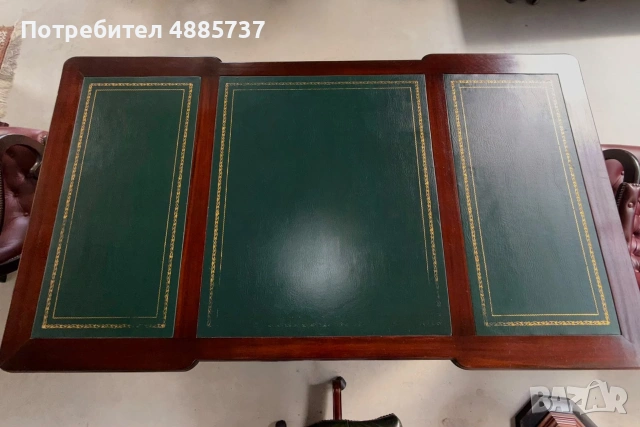 Chesterfield/Честърфилд Класическо бюро от масив и естествена кожа., снимка 12 - Бюра - 55281877