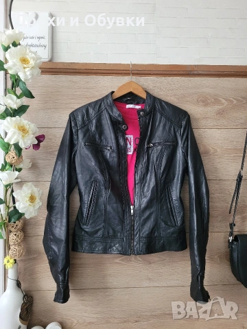 Черно яке естествена кожа HEMA , снимка 11 - Якета - 54318002
