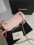 Chanel Flap Bag Gold logo Дамска Розова Чанта От Естествена Телешка Кожа Код Brand Luxury Fashion27, снимка 7