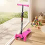 Детска сгъваема тротинетка 21st Scooter със светещи силиконови колела, розова, снимка 6