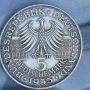 Германия 5 Deutsche Mark 1955 рядка сребърна възпоменателна монета – Markgraf von Baden, снимка 1