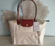 НОВА Longchamp Le Pliage – с етикети, млечно бежова, М, дълги дръжки, снимка 1