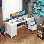 Бюро Coleshome 160см с 6 чекмеджета и USB, снимка 5