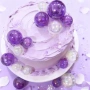 19 броя лилави прозрачни топчета топки за декорация на торта , снимка 1