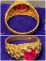 Златен пръстен РУБИН 14 K 585 Gold zlaten prasten zlatni  Rubin , снимка 7