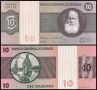❤️ ⭐ Бразилия 1970-1980 10 крузейро UNC нова ⭐ ❤️, снимка 1