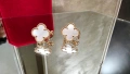 Van Cleef & Arpels VCA Rose Gold Mother of Pearl Vintage Alhambra Clips Дамски Обеци, снимка 1