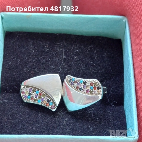 Сребърни обеци, снимка 2 - Обеци - 54593753