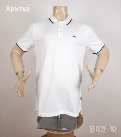 Hugo Boss Parloy190 - Оригинална мъжка тениска с яка р-р L, снимка 3 - Тениски - 54152045