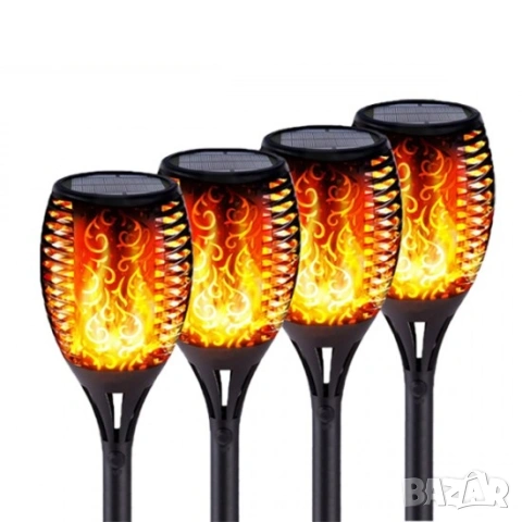 LED соларна лампа тип факла с ефект на пламък три размера, снимка 3 - Соларни лампи - 55008031