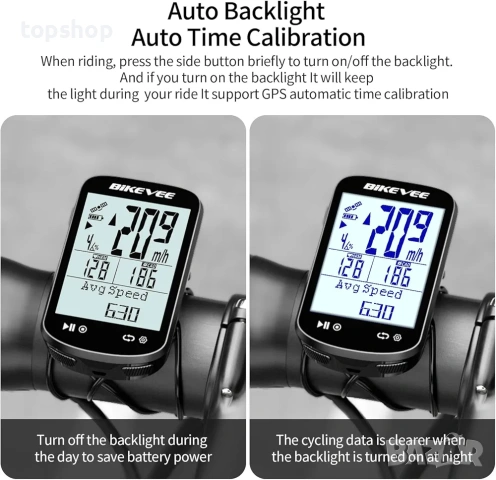 Нов Безжичен GPS Велокомпютър BIKEVEE 2.6" LCD – Скоростомер и Одометър за Велосипед с Bluetooth, снимка 5 - Части за велосипеди - 54823750