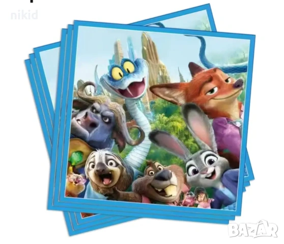 Зоотопия Зоотрополис Zootropolis 10 парти салфетки рожден ден, снимка 2 - Аксесоари за кухня - 53966997
