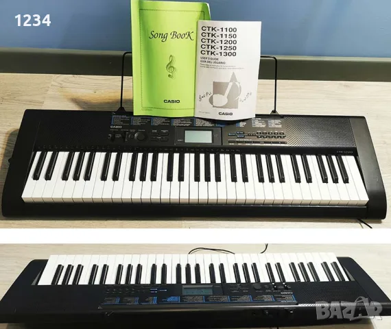 синтезатор клавир CASIO CTK-1200 пиано с 5 октави плътни клавиши и USB 