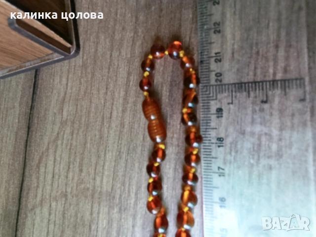 Кехлибарено герданче, снимка 3 - Колиета, медальони, синджири - 54400257
