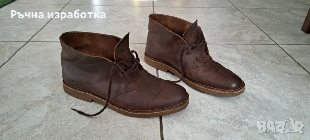 clarks мъжки боти номер 45 обувки кубински боти естествена кожа цвят кафяв, снимка 4 - Мъжки боти - 55509610