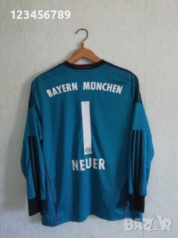 Bayern Munich Neuer Adidas 2013-2014 оригинална тениска фланелка екип Байерн Мюнхен Нойер вратарски 