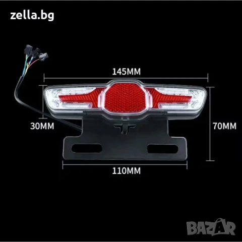 LED задна светлина със стоп и мигачи 36V 48V 60V IPX5 за електрическа тротинетка и велосипед 10204, снимка 11 - Велосипеди - 54660793
