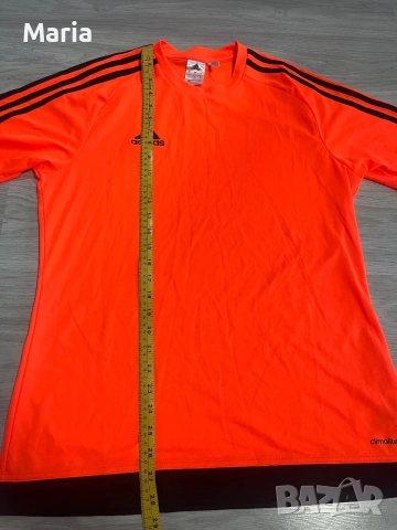 Оригинална спортна тениска Adidas Climalite – Размер M – Неоново оранжев, снимка 4 - Спортни дрехи, екипи - 55149756