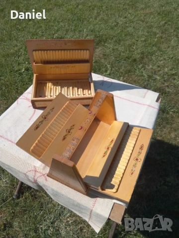 Табакери за цигари и пури. Пирографирани, снимка 2 - Антикварни и старинни предмети - 53995536