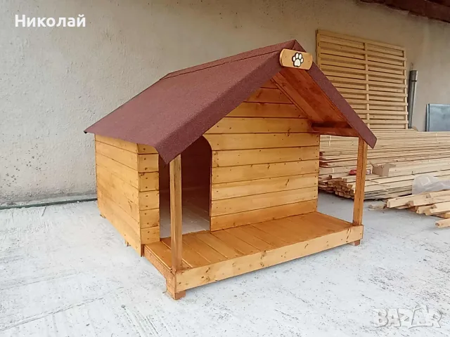 Дървена къща за кучета , средни и големи породи кучета , къща куче от дърво, кученца, снимка 4 - За кучета - 48814872