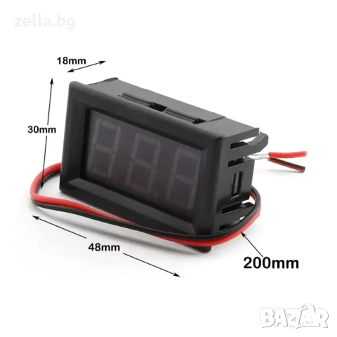 Дигитален AC волтметър за вграждане, 220V, син LED дисплей, монофазен/трифазен, точност ±1% 10358, снимка 5 - Аксесоари и консумативи - 54683822