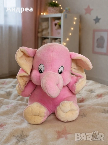 Голямо плюшено розово слонче 