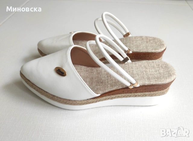 Дамски бели сандали, снимка 4 - Сандали - 54478182